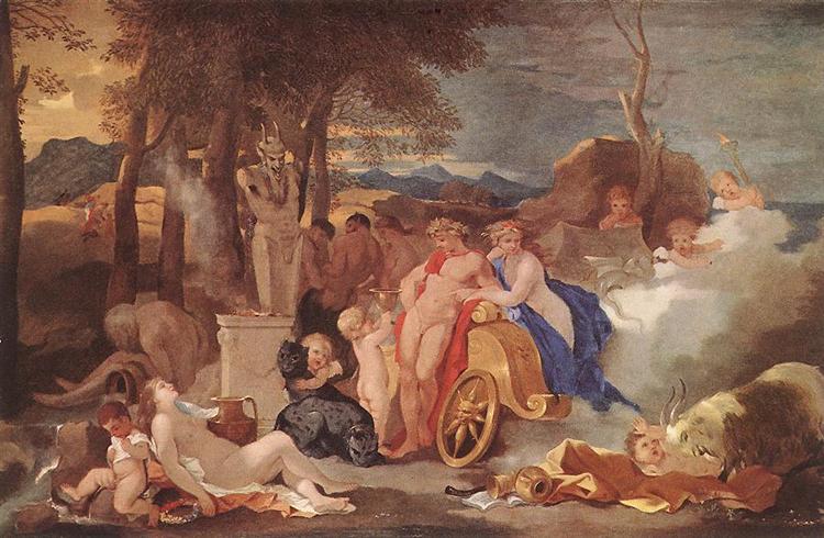 Bacchus and Ceres with Nymphs and Satyrs, 1640 - Sebastien Bourdon