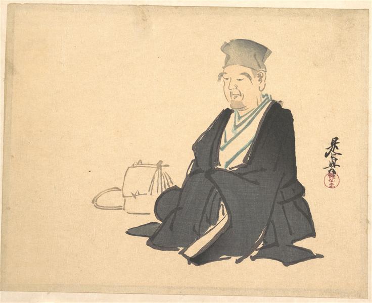 Portrait of Rikyû, 1875 - Шибата Зешин