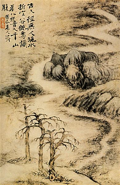 Creek in winter, 1693 - Shi Tao