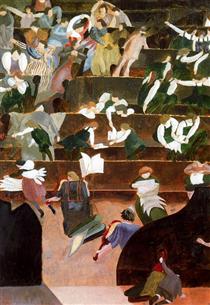A Music Lesson At Bedales - Stanley Spencer