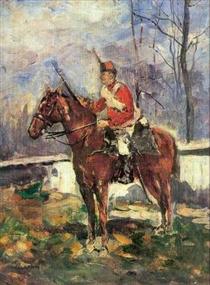 The Mounted Red Hussar - Ștefan Luchian