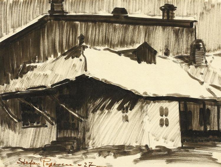 Roofs under Snow, 1927 - Stefan Popescu