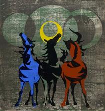 Neighing Horses - Tadashi Nakayama