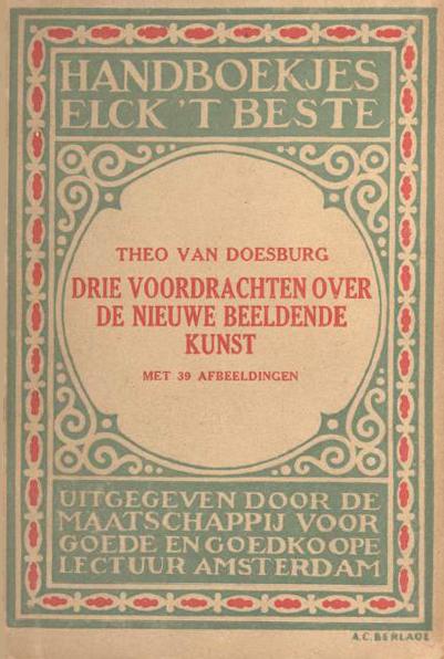 Cover of "Three lectures about the new art", 1919 - Theo van Doesburg