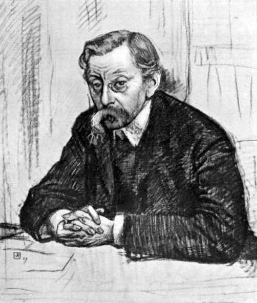 Pencil drawing of Belgian poet Émile Verhaeren, 1915 - Theo van Rysselberghe