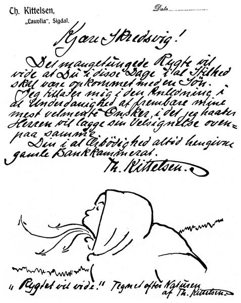 Letter to Skredsvig - Theodor Severin Kittelsen