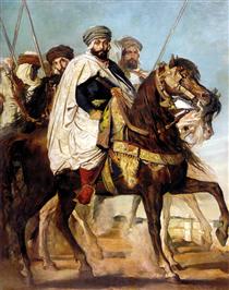 Ali Ben-Hamet, Caliph of Constantine and Chief of the Haractas, Followed by his Escort - Теодор Шасеріо