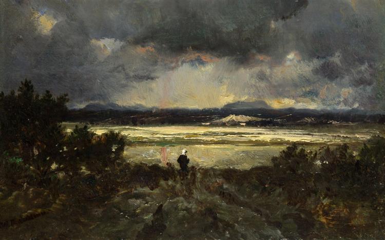 Sunset in the Auvergne, c.1844 - Теодор Руссо