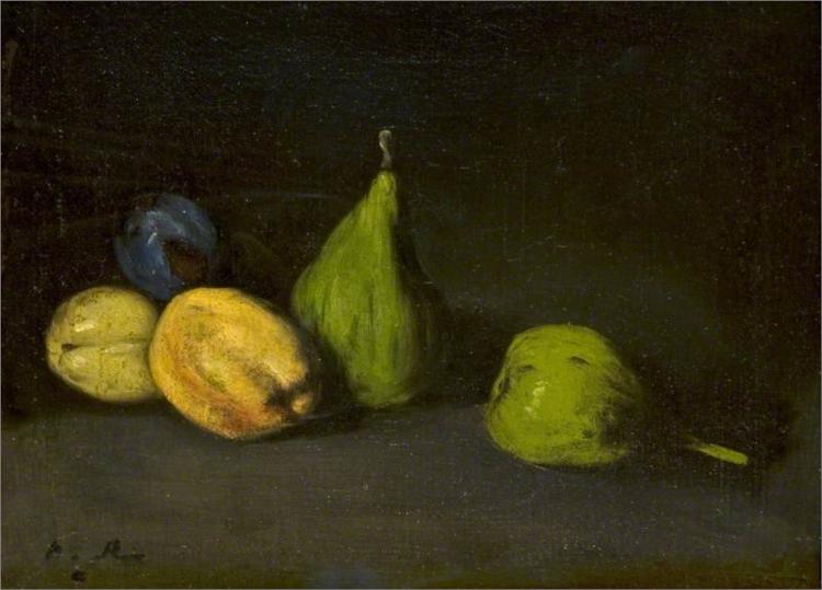 Still Life with Fruit, Figs and Apricots - Theodule Ribot
