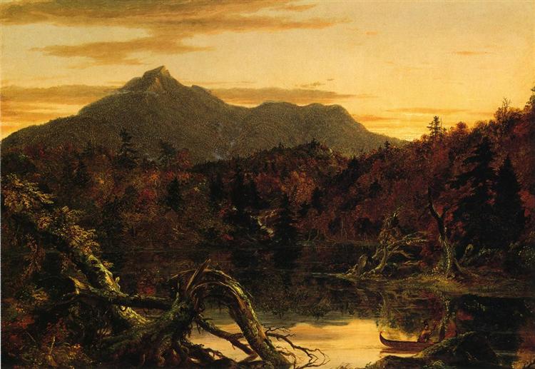 Autumn Twilight View of Copway Peak (Mount Chocorua, New Hampshire), 1834 - 托馬斯·科爾