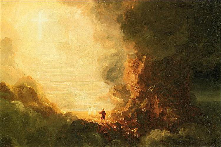 La Croix et le Monde : le pèlerin de la Croix à la fin de son voyage, 1846 - Thomas Cole