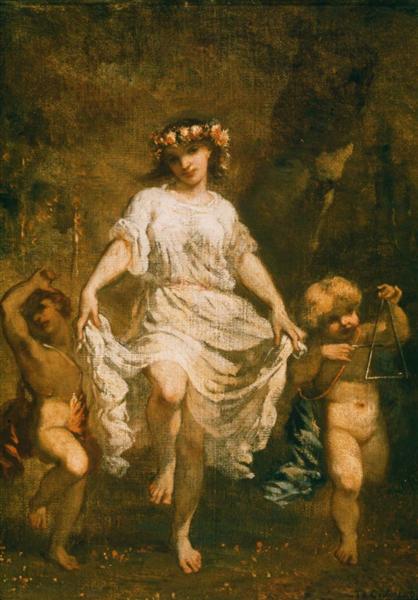 Nymph and Cupids, 1860 - 托馬·庫蒂爾