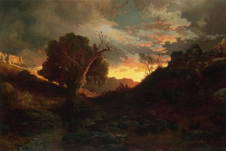 The Evening Hunter, 1867 - Томас Моран