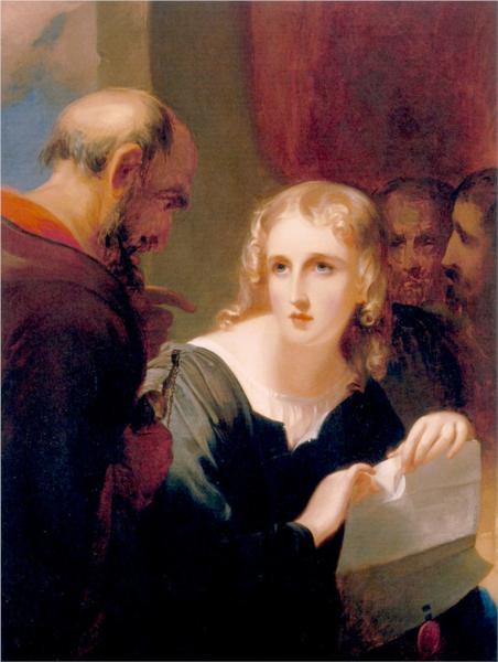 Portia and Shylock, 1835 - Томас Саллі