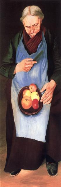 Old Woman Peeling an Apple - Тивадар Костка Чонтварі
