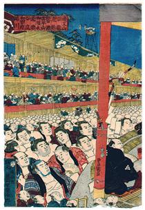 Sumo Spectators - Utagawa Kunisada
