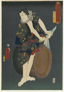 The Actor Kawarazaki Gonjuro I as Osarabakuzo Denji - Утагава Кунисада