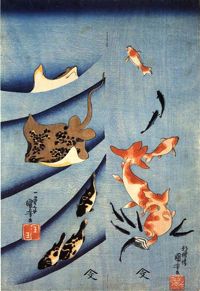 Stingrays - Utagawa Kuniyoshi