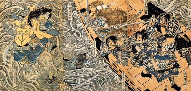 The ghost of Taira Tomomori - Utagawa Kuniyoshi