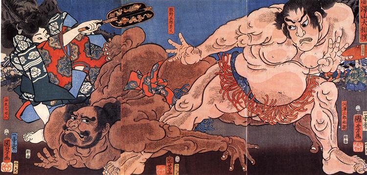Wrestling - Utagawa Kuniyoshi
