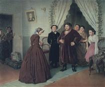 Arrival of a New Governess in a Merchant House - Wassili Grigorjewitsch Perow