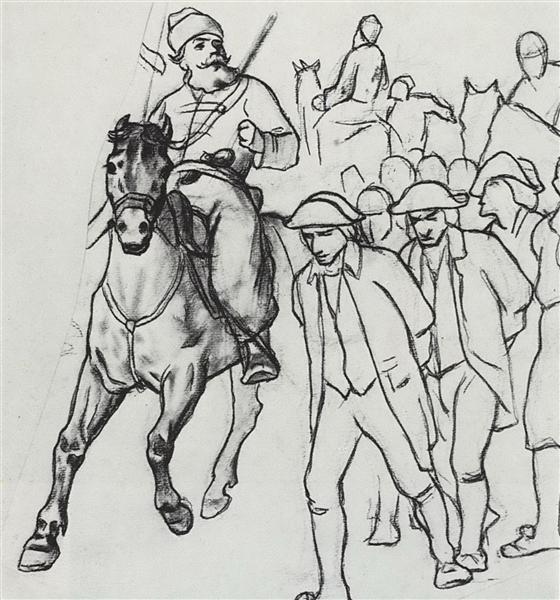 Пугачевцы конвоируют пленных, 1873 - 1875 - Василий Перов