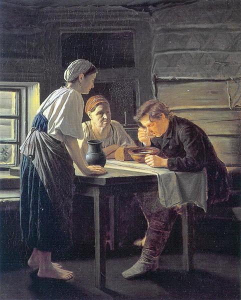 Прием странника, 1874 - Василий Перов