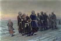 Return of the peasants from a funeral in the winter - Vassili Perov