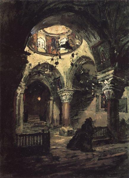 Church of St. Helena. Aisle of the temple of the Holy Sepulcher., 1882 - Vassili Polenov