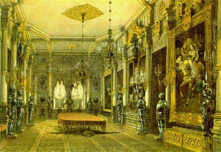 Knight's Hall in Verkiai Palace, Vilnius, Lithuania, 1846 - Василій Садовніков