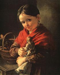 Girl with a Doll - Vasili Tropinin