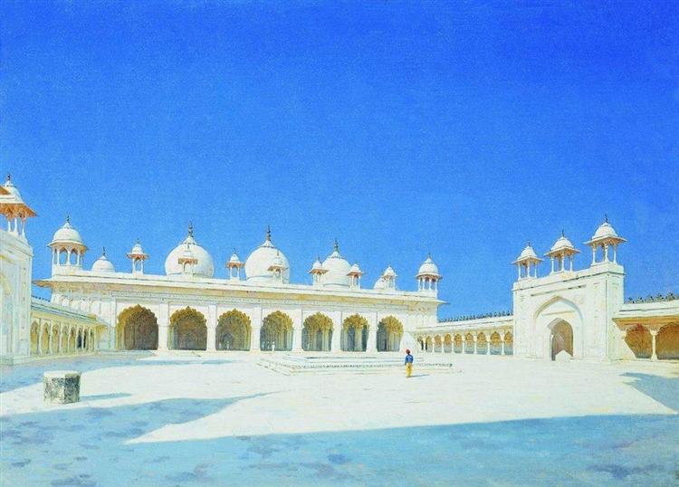 Moti Masjid (Pearl Mosque), Agra, 1874 - 1876 - Vasily Vereshchagin