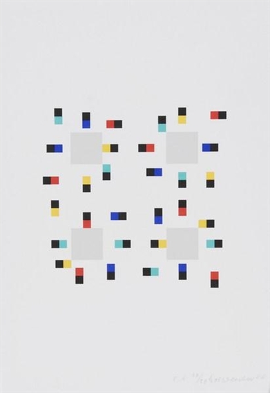 Vier Variationen um ein Quadrat, 1980 - Verena Loewensberg