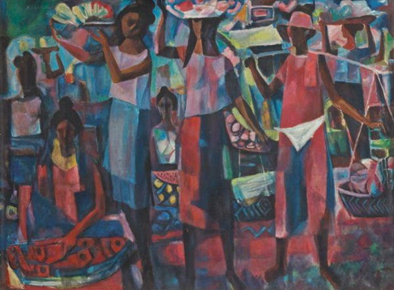 Market Vendors, 1949 - Vicente Manansala