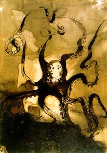 Octopus with the initials V.H. - Victor Hugo