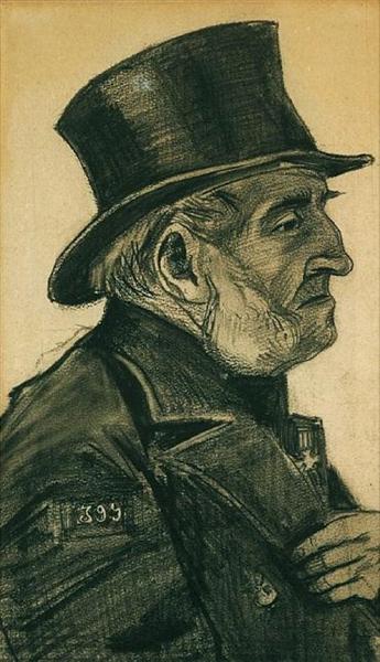 An Almshouse Man in a Top Hat, 1882 - 梵谷