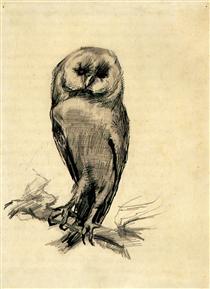 Barn Owl Viewed from the Front - Vincent van Gogh