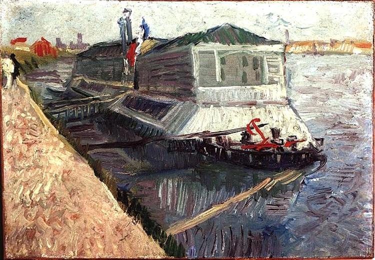 Bathing Float on the Seine at Asnieres, 1887 - 梵谷