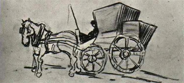 Carriage Drawn by a Horse, 1890 - Vincent van Gogh