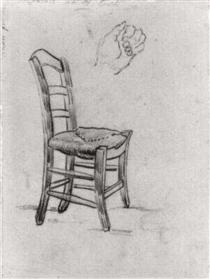 Chair and Sketch of a Hand - 梵谷