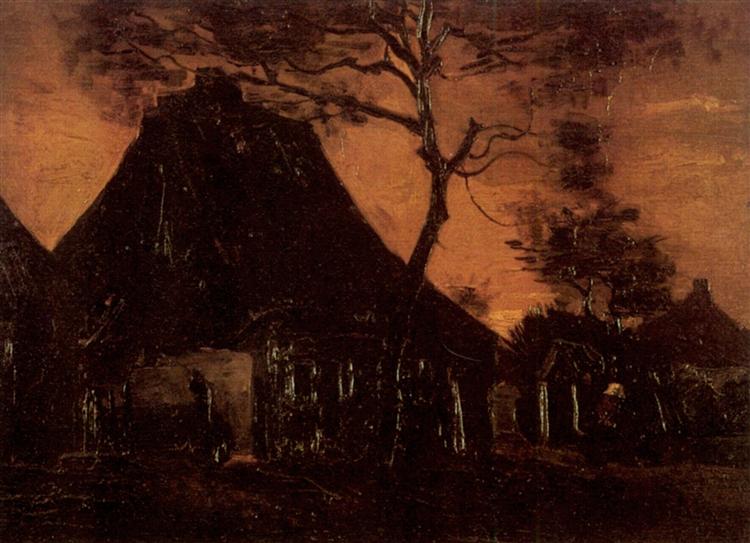 Cottage with Trees, 1885 - 梵谷