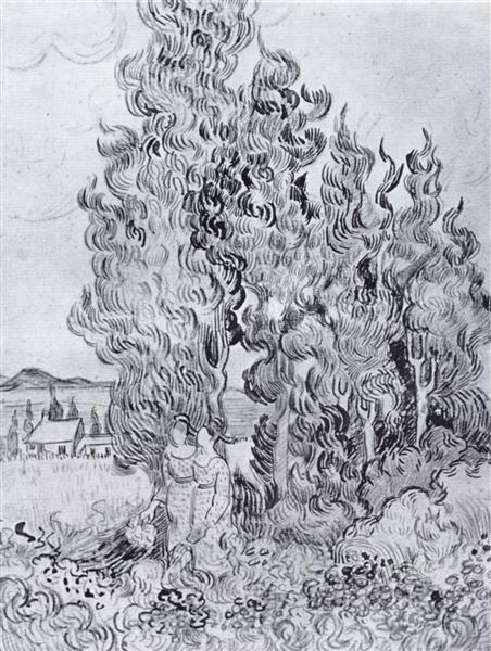 Cypresses 18 Vincent Van Gogh Wikiart Org