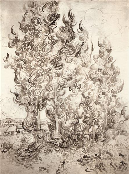 Cypresses, 1889 - 梵谷