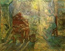 Evening - The Watch (after Millet) - Vincent van Gogh