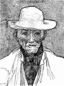 Farmer with straw hat - Винсент Ван Гог