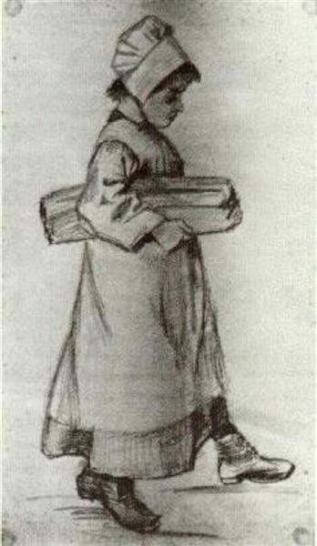 Girl Carrying a Loaf of Bread, 1882 - 梵谷