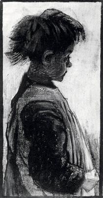 Girl with Pinafore, Half-Figure - Vincent van Gogh