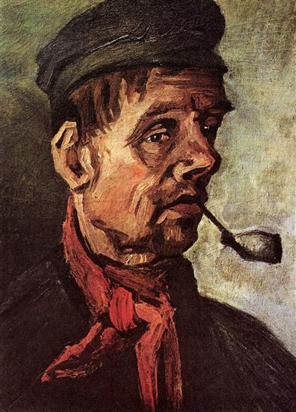 Head of a Peasant with a Pipe, 1885 - 梵谷