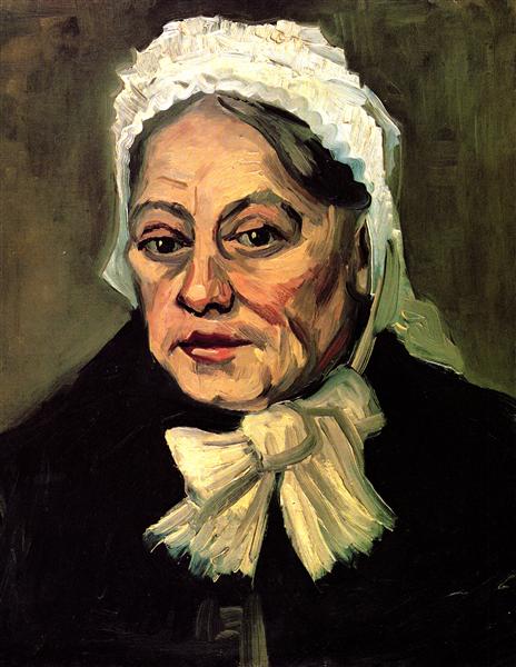 Head of an Old Woman with White Cap The Midwife, 1885 - 梵谷