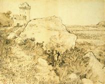 Hill with the Ruins of Montmajour - Винсент Ван Гог